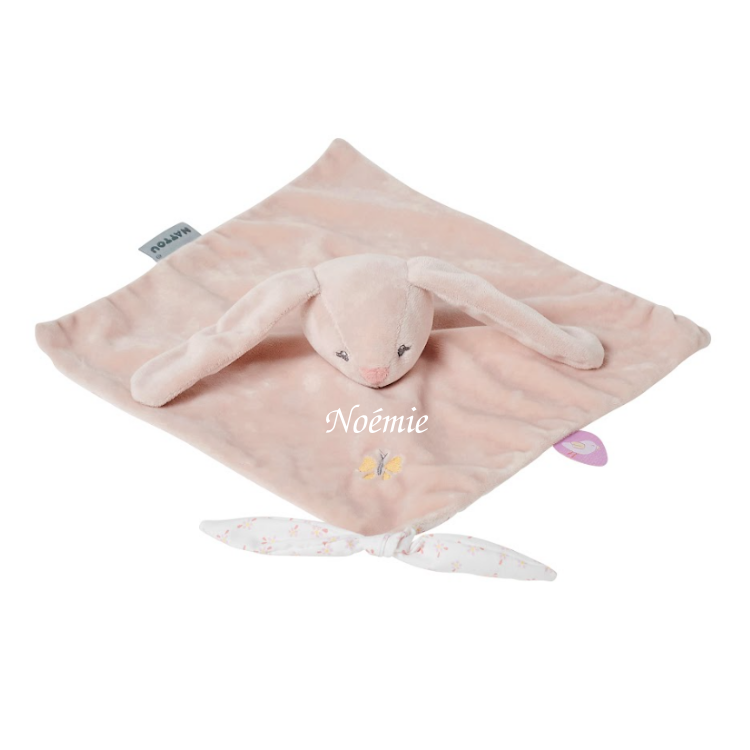  - alice et pomme - lapin rose 25 cm 